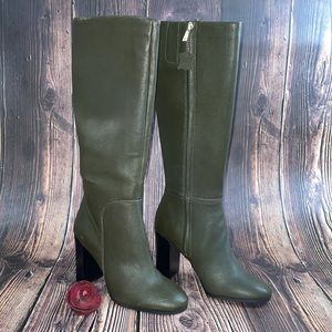 Kenneth Cole New York Women's Justin Block-Heel Tall Black/Olive Boots- 8.5 M